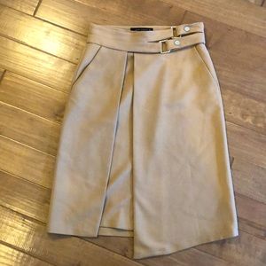 Zara midi tan wrap skirt
